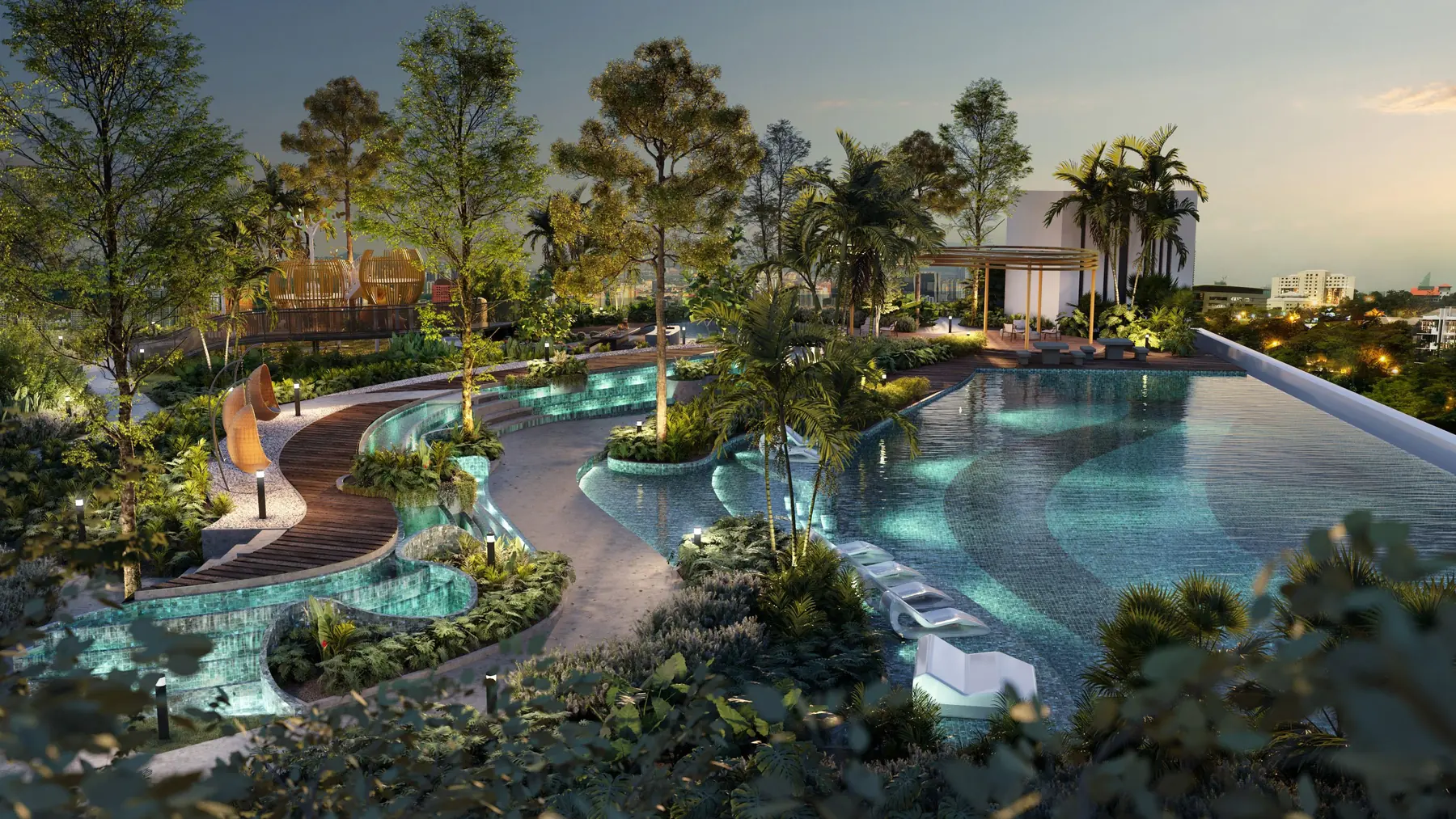 Alora Residences Level 10 facilities deck with Horizon Pool
