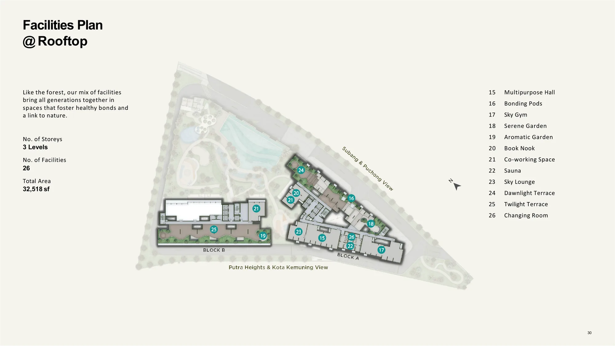 Alora Residences rooftop facilities plan