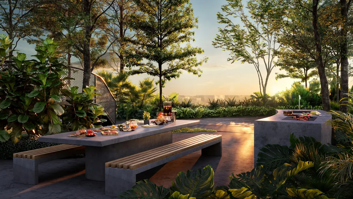 Alora Residences Grill and Feast area